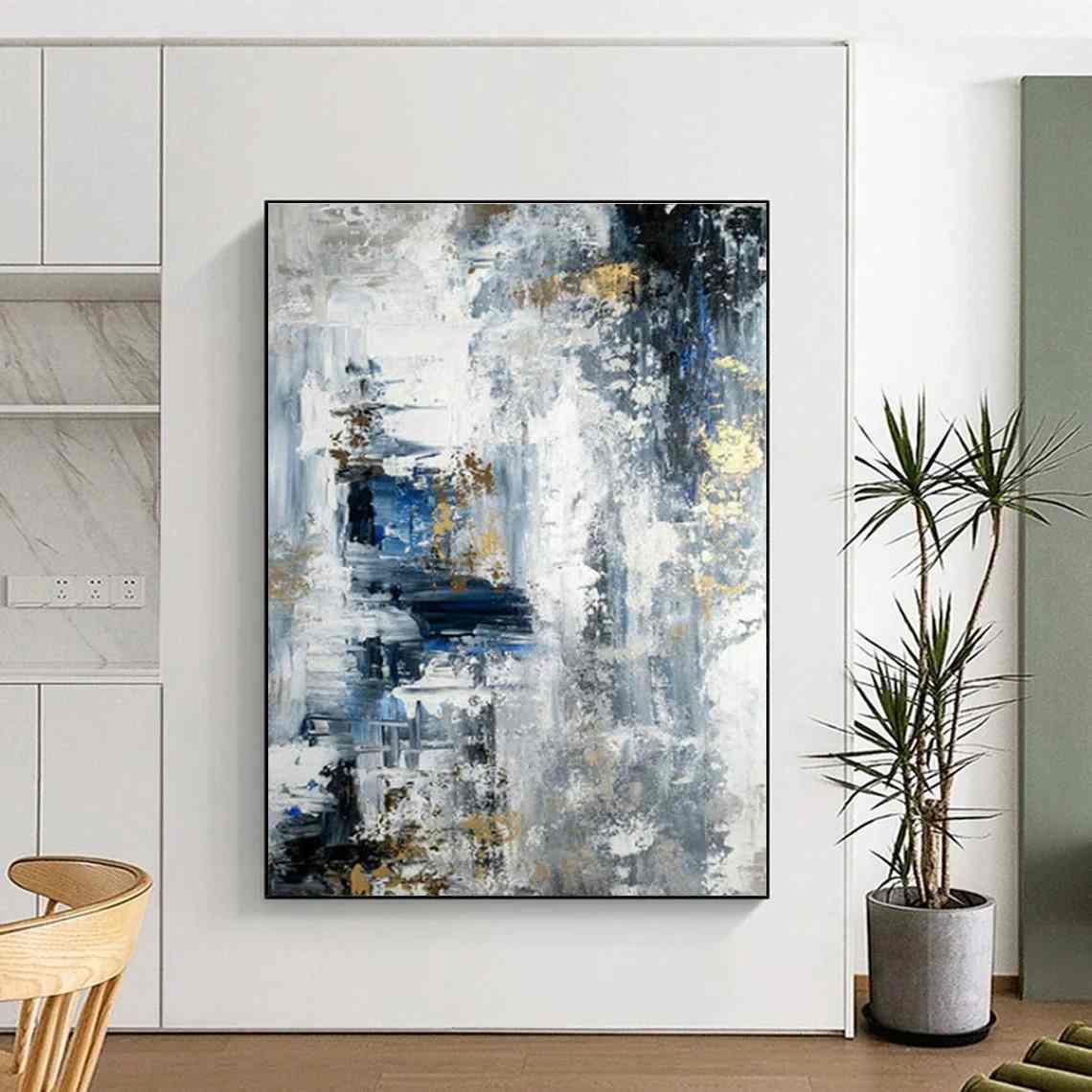 Textured_Abstract_Blue_Gray_Abstract_Wall_Art_N32SY wall art